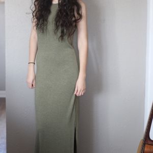 Army Green Maxi Dress